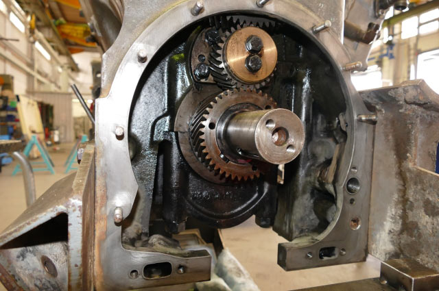 The spurn pinion in the engine
