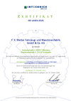 Zertifikat Umweltmanagementsystem nach ISO 14001:2015
